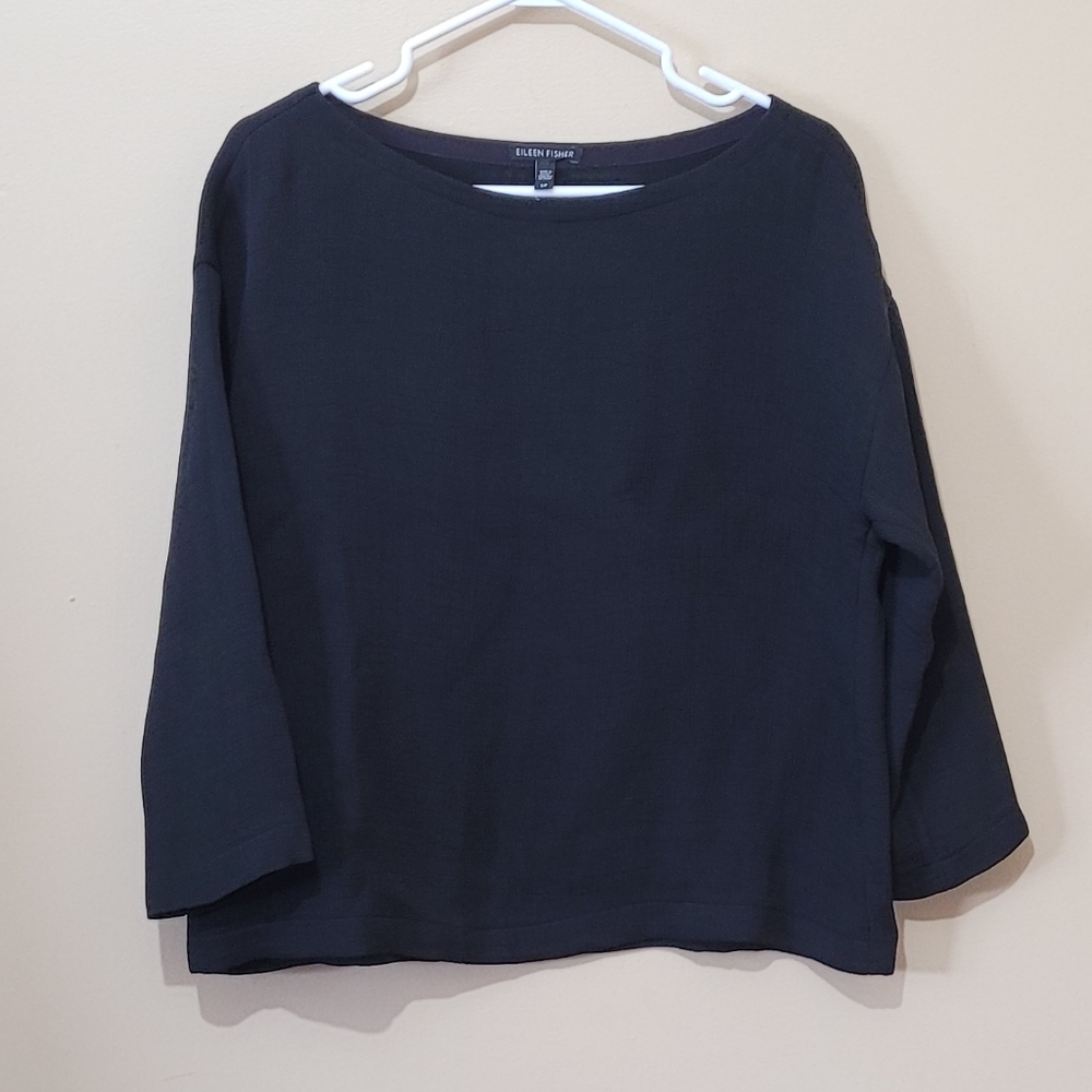Eileen Fisher Black Long Sleeve Top